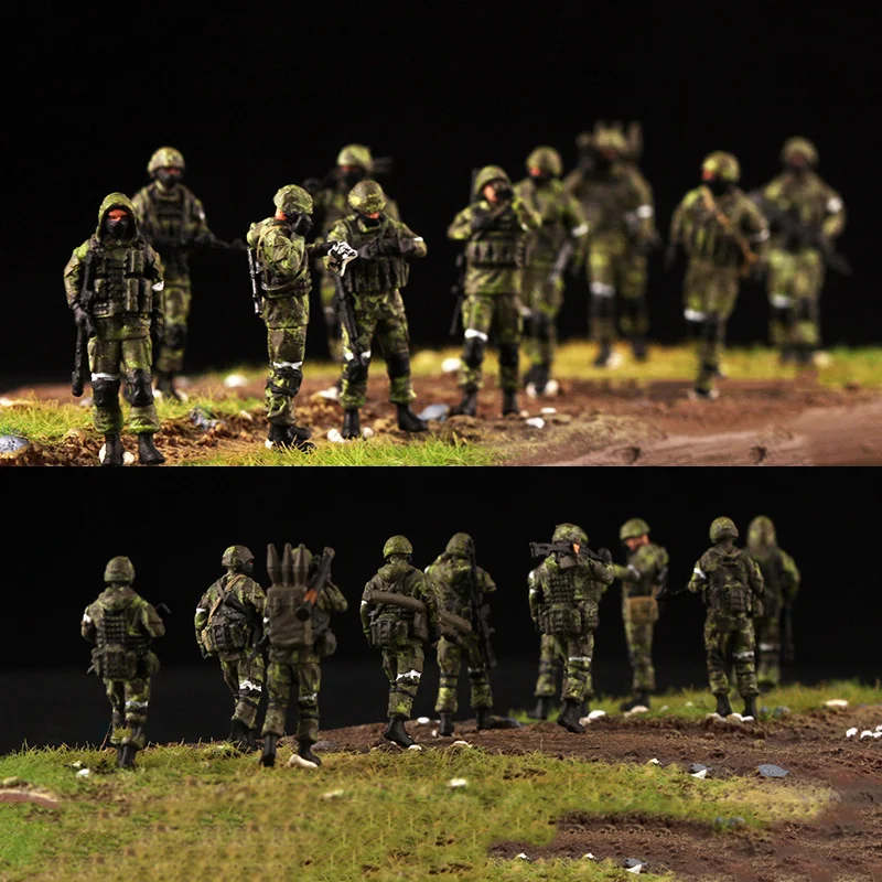 

1:72 Scale Model 10pcs Russian Soldiers Action Figure Toy DIY Scene Accessory Doll Ornament Collection Display For Fans Gift Toy