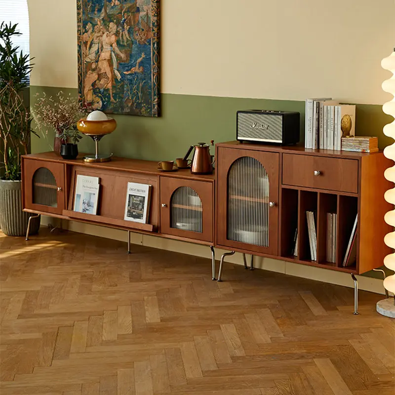 Door Chinese Tv Cabinet Stand Vintage Bookshelf Designer Storage Tv Cabinet Modern Space Saving Mueble De Tv Furniture For Home