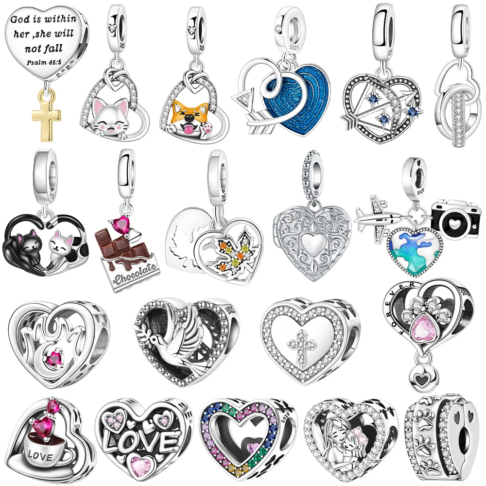 Dove Chocolate Camera Family Gem Silver Plated Beads Original Charms Fit Bracelets Bag Keychain Charms Diy Women Gift Accessory