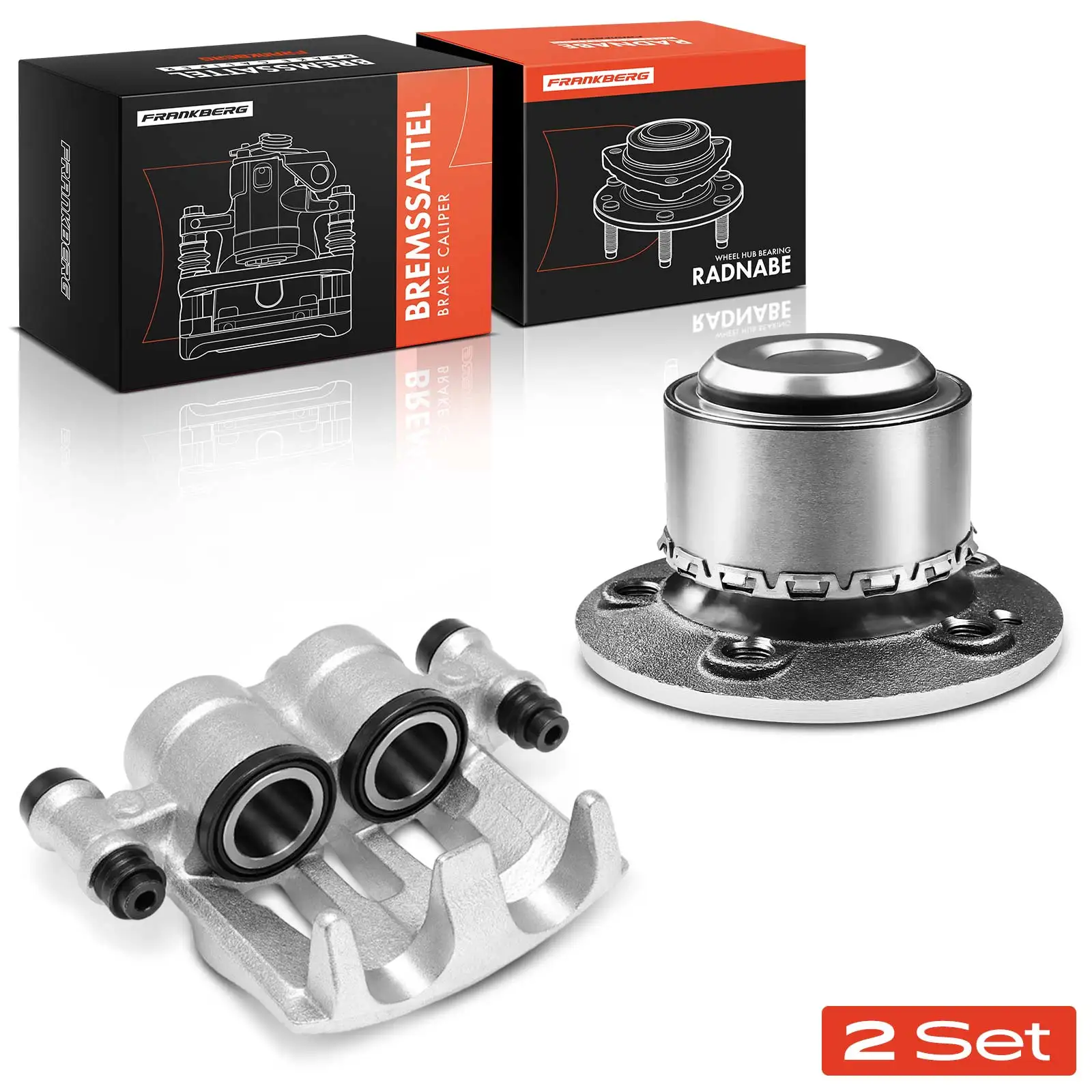 Frankberg 1x Bremssattel + 1x Radnabe Vorderachse Rechts für Mercedes-Benz V-Klasse W447 Viano Bj ab 2007 6393300220 VKBA6676