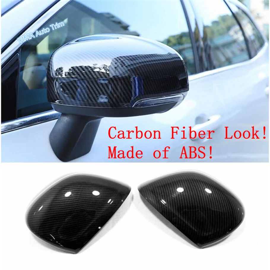 Lapetus Auto Styling Door Rearview Mirror Protector Shell Cap Cover Trim Fit For VOLVO XC60 2018 - 2021 Matte / Carbon Fiber ABS