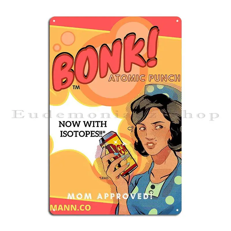 Bonk Atomic Punch Poster Sticker Metal Sign Plaques Club Printing Sign Pub Wall Decor Tin Sign Poster