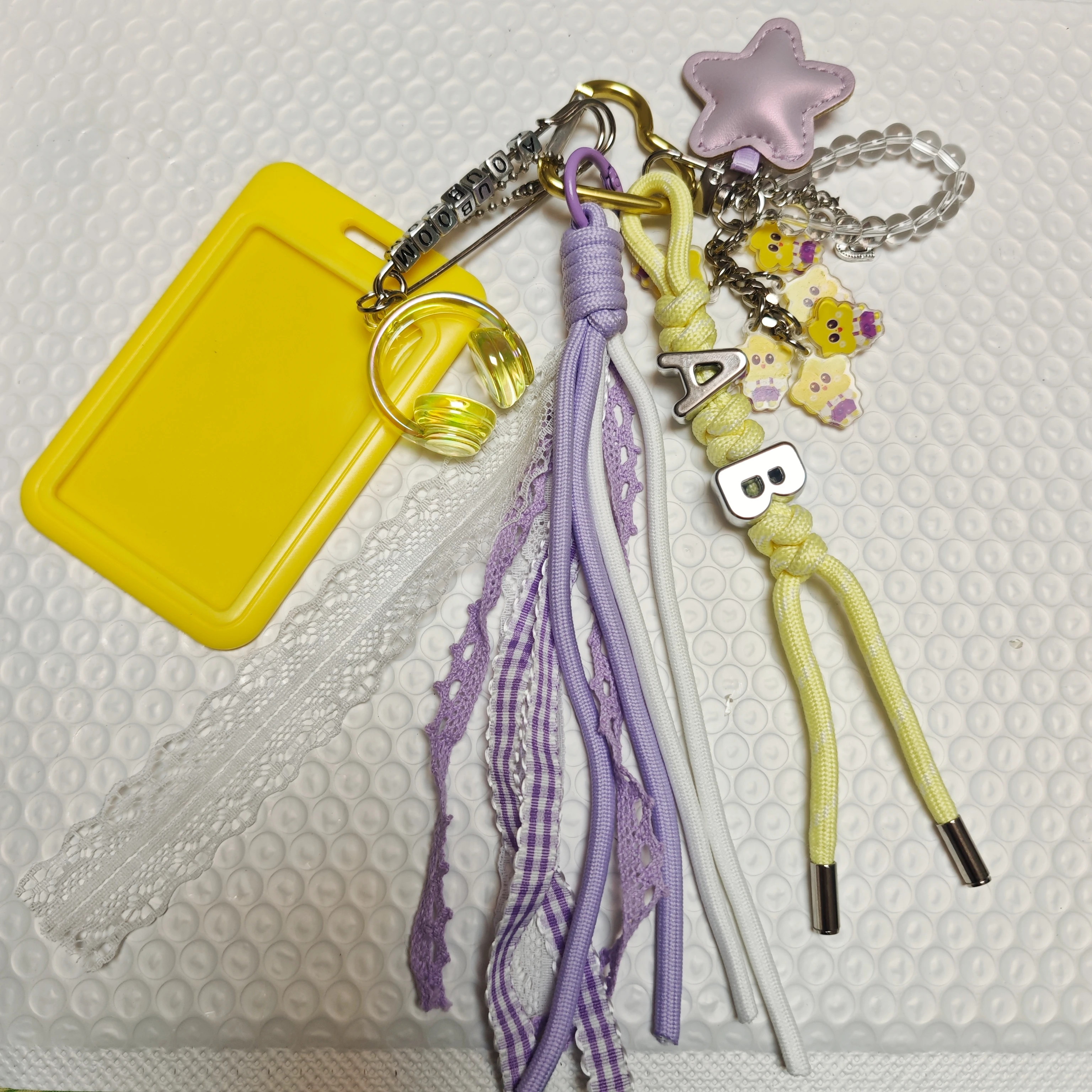 

2026 New Handmade Thai Star Aouboom Dual Ceri Beaded Keychain School Bag Pendant Bag Decoration Accessories