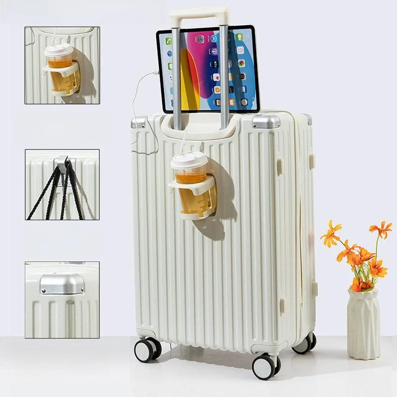 2026-new-large-capacity-durability-student-carry-on-suitcase-password-lock-women's-lightweight-travel-bag-retro-style-polyest