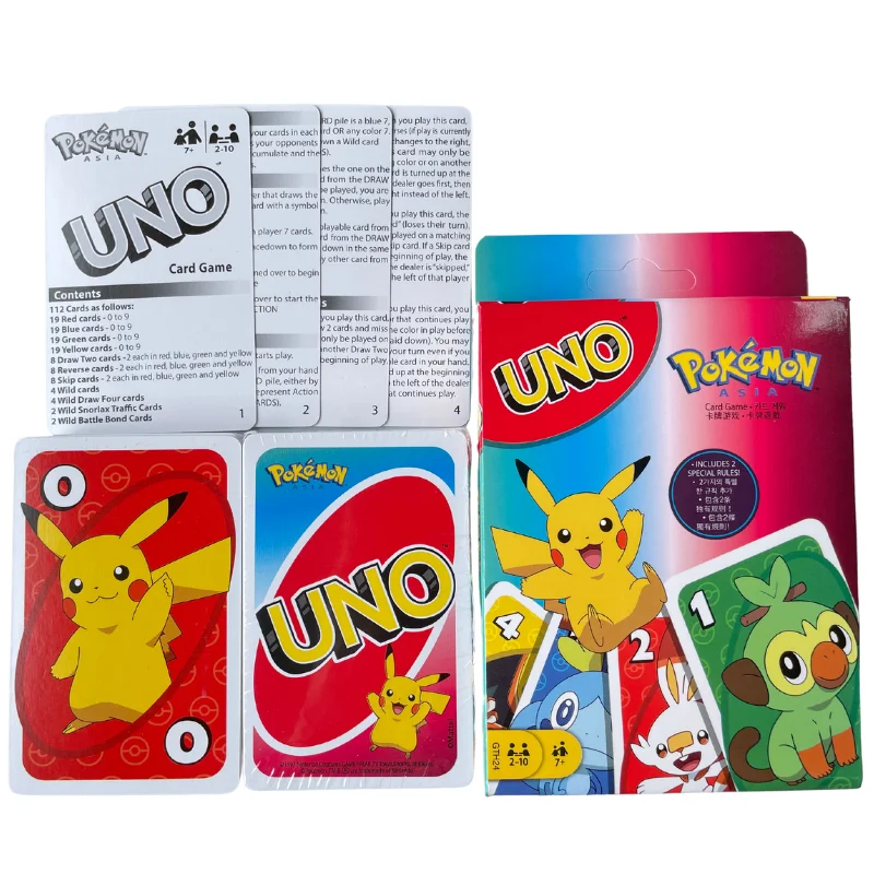 UNO FLIP! Card Games Anime Figure Pattern Family Funny Table Game Entertainment Board Game Fun Playing Cards Kids Toy Kids Gift