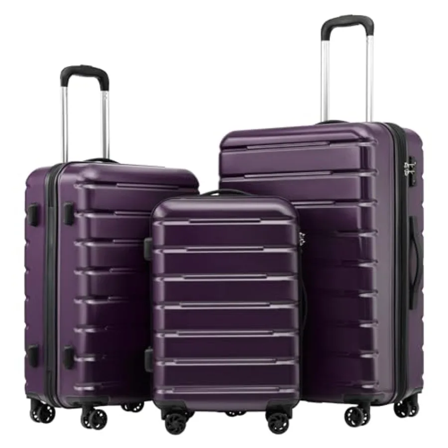 

Coolife Luggage 3 Piece Set Suitcase Spinner ABS+PC Hardshell Lightweight TSA Lock USB Port 20in 24in 28in Carry on Expandable