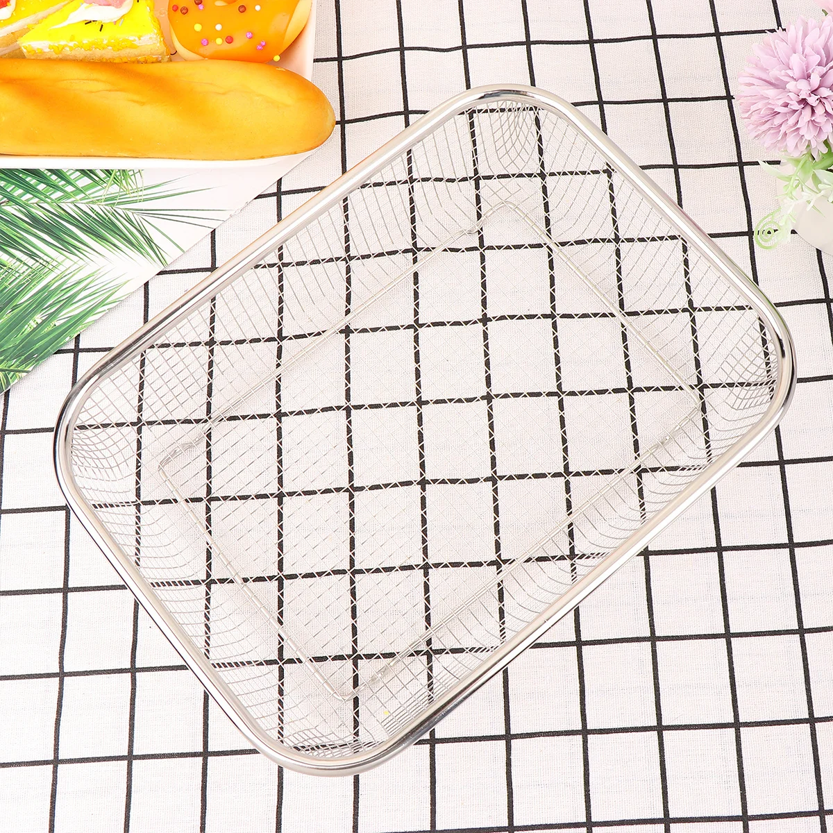 

1pc Stainless Steel Drain Basket For Kitchen Sink Fruit Vegetable Washing Strainer, Fine Mesh Storage Colander, Dish Drainer