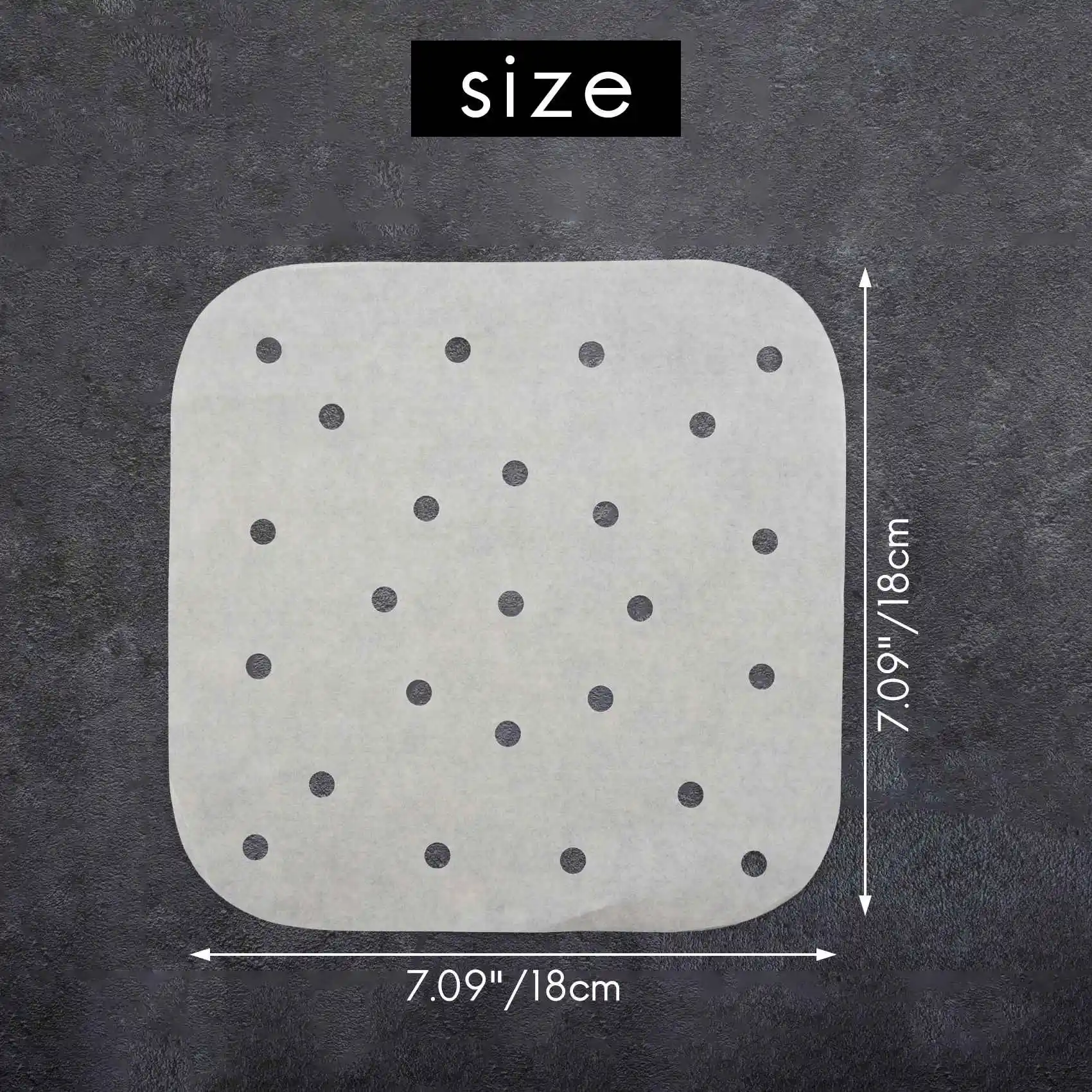 ABGE-100Pcs Air Fryer Parchment Paper Perforated Unbleached Square Air Fryer Liners Steaming Parchment Liner