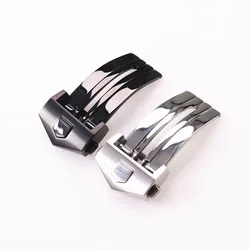 Silver Black 18mm 20mm 22mm Steel Buckle Folding Clasp Butterfly For Carrera Diving Leather Silicone Rubber Watch Strap Parts