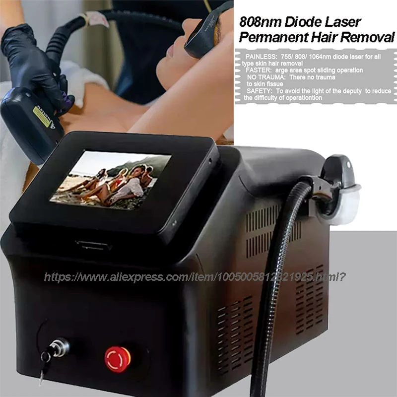 New Portable Diode Laser For Hair Removal Machine 808nm Laser Permanent Hair Removal Equipment Salon Face Body Hair Removal