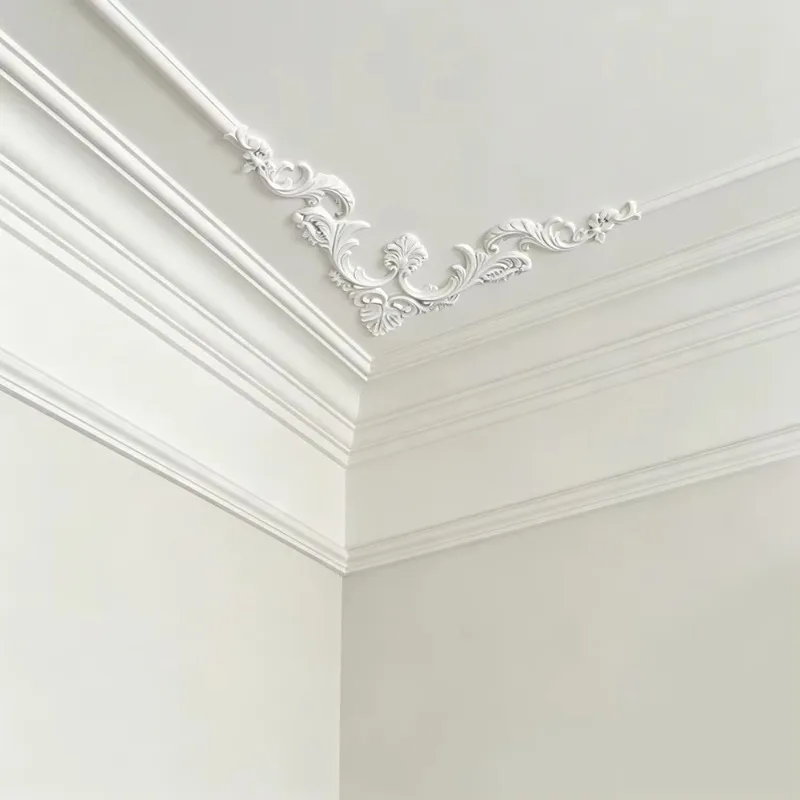 Ceiling Molding Kit Corners Murals Trim French Style Roof Molding Medallion Ceiling Decorative Panels with Floral Pattern