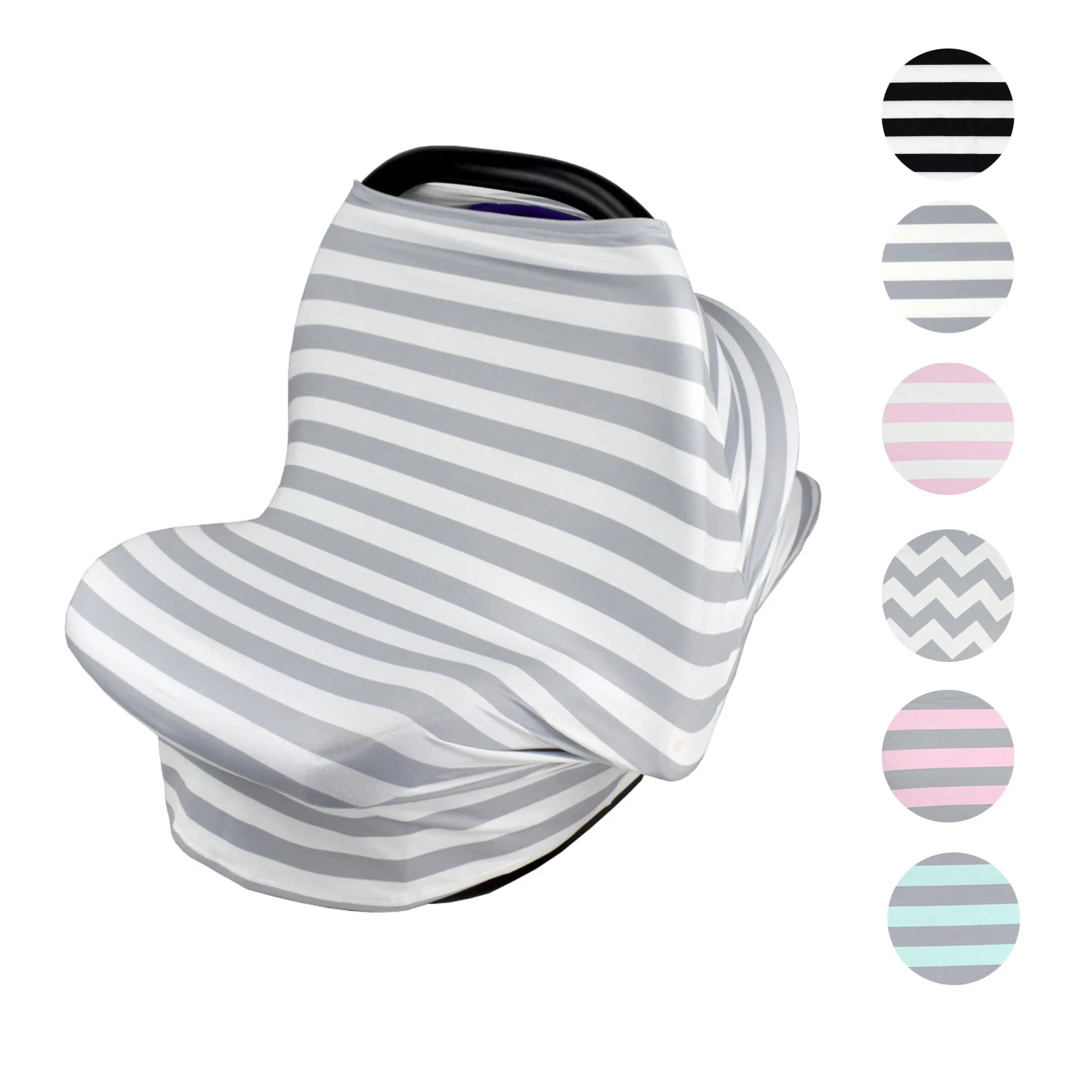 Baby Nursing Cover & Nursing Poncho Infant Carseat Canopy Stretchy Soft Breathable Multi-Use Cover for Baby Stroller Car Seat