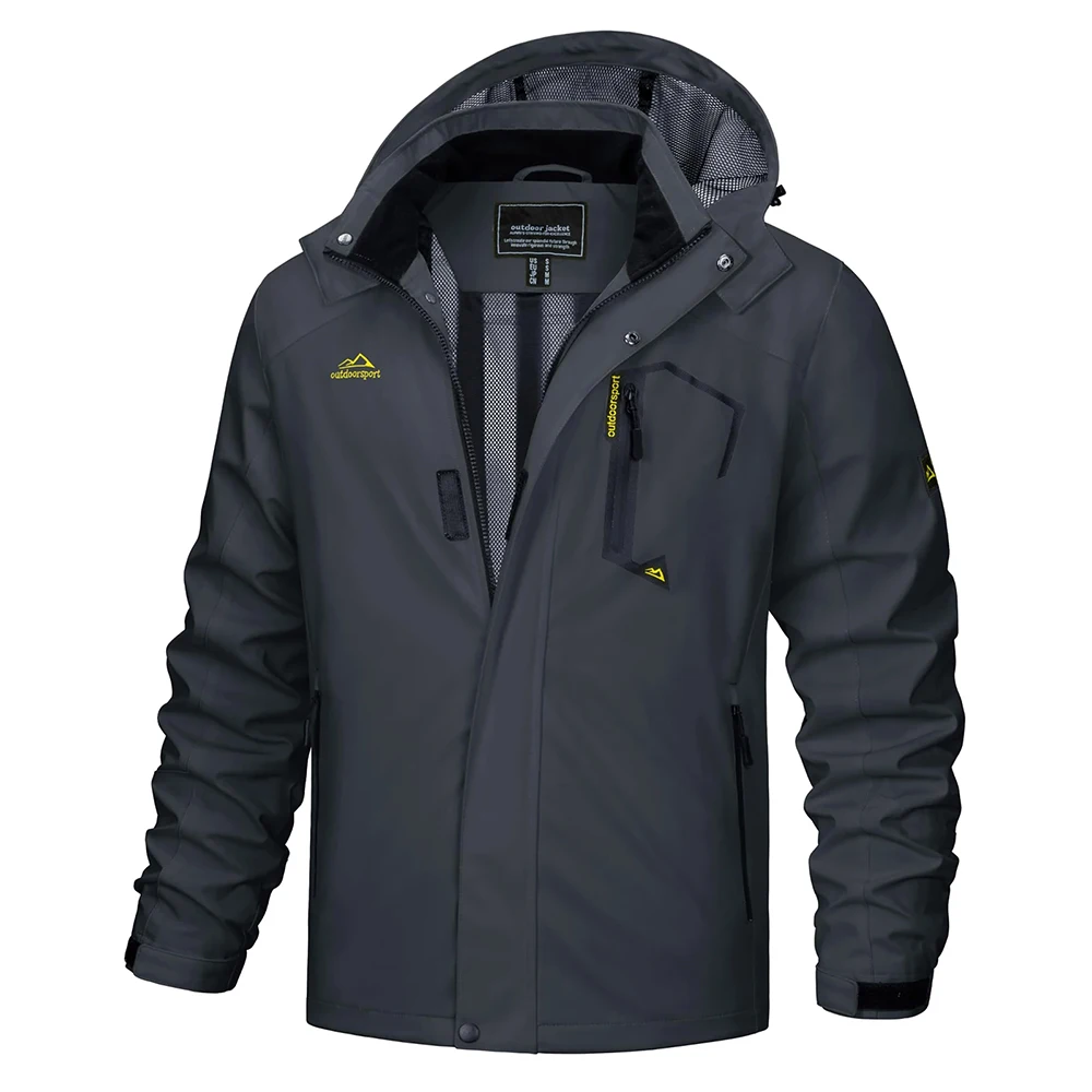 Tacvasen Men's Lightweight Outdoor Rain Jacket Black M 7