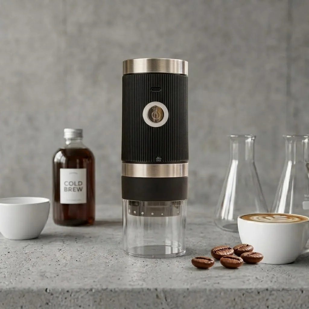Portable Stainless Steel USB-Charged Electric Coffee Grinder