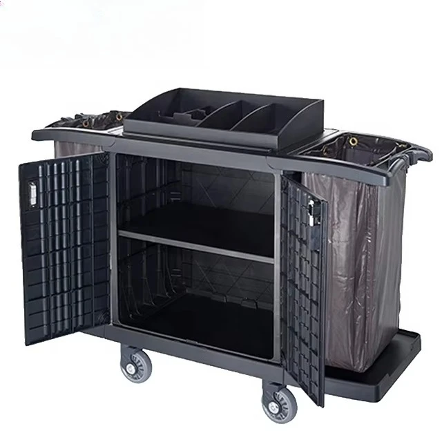 GNF Hotel Multifunctionele Plastic Utility Service Handkarren Huishouden Reiniging Meid Service Trolley Winkelwagen