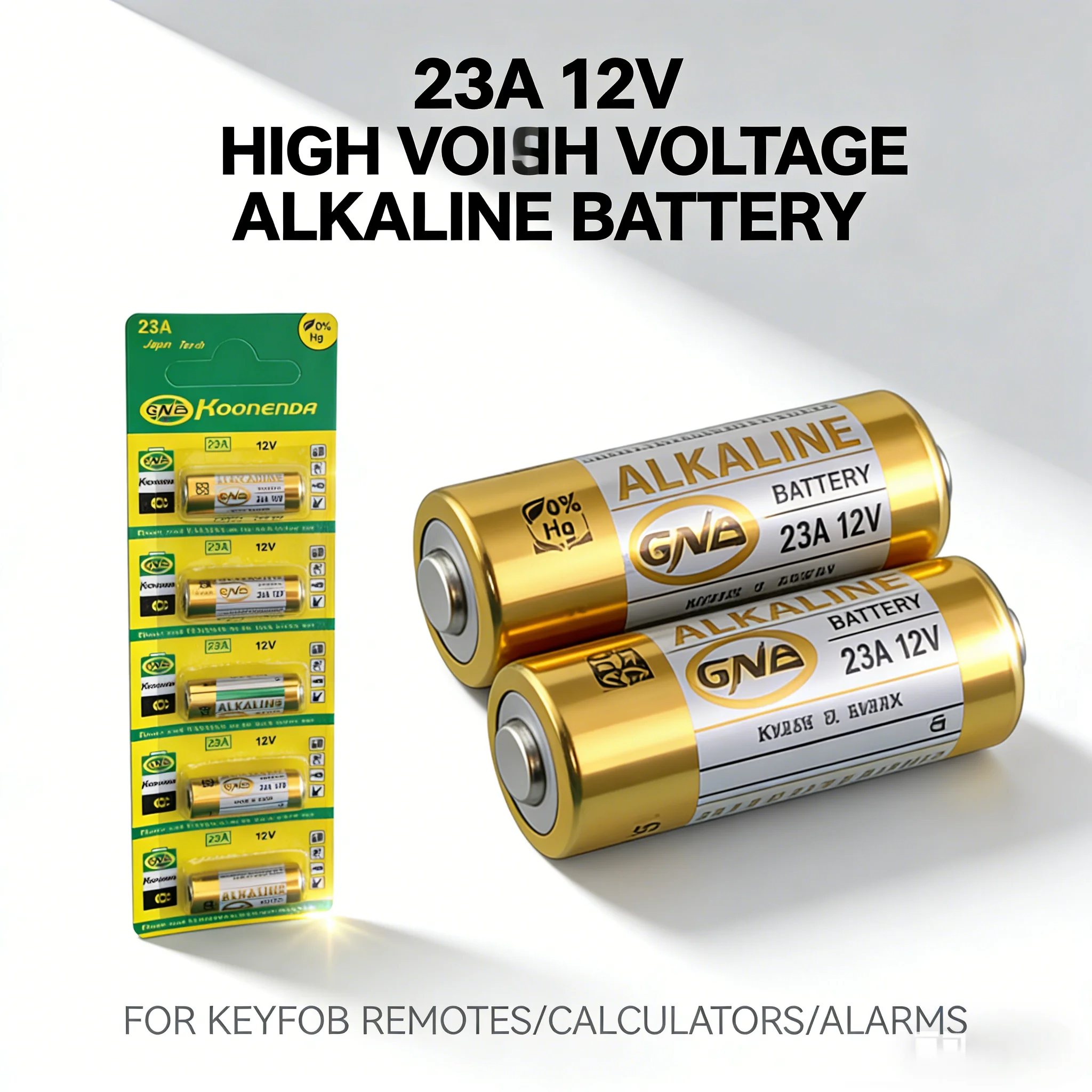 23A 12V High Voltage Alkaline Primary Dry Battery Compatible with A23 V23GA MN21 for Keyfob Remotes Calculators Alarms