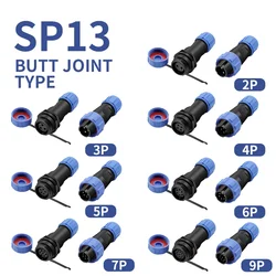 Industrial Waterproof Aviation Plug Male And Female Butt Connector SP13 Socket 2/3/4 Pin 5/6P Connector 7 Holes 9 Pins