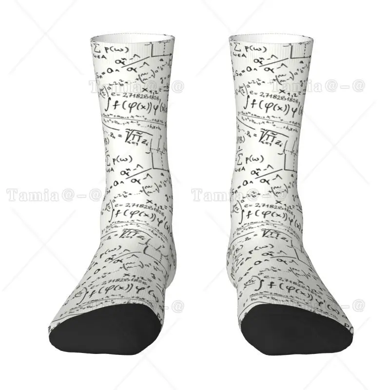Custom Math Formulas Dress Socks for Men Women Warm Funny Novelty Mathematics Physics Crew Socks