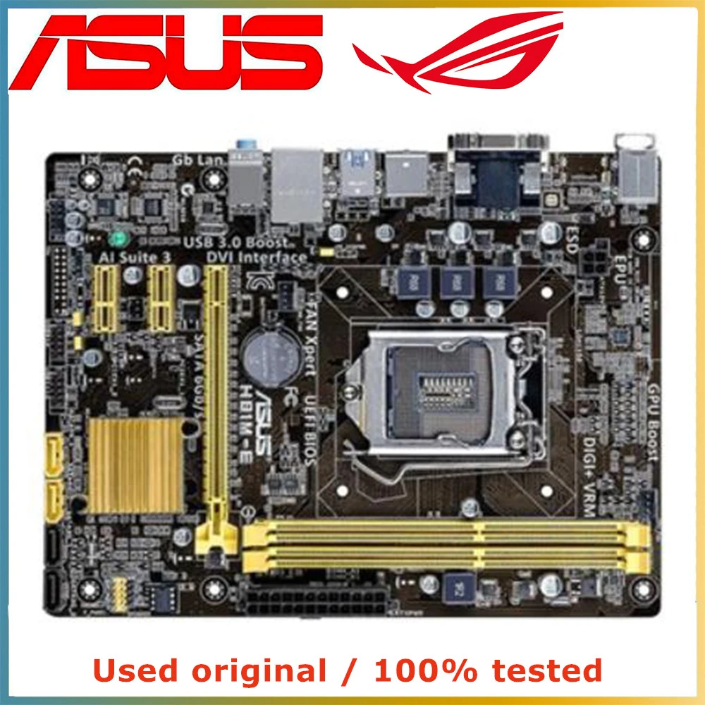 

For ASUS H81M-E Computer Motherboard LGA 1150 DDR3 16G For Intel H81 Desktop Mainboard SATA III PCI-E 3.0 X16