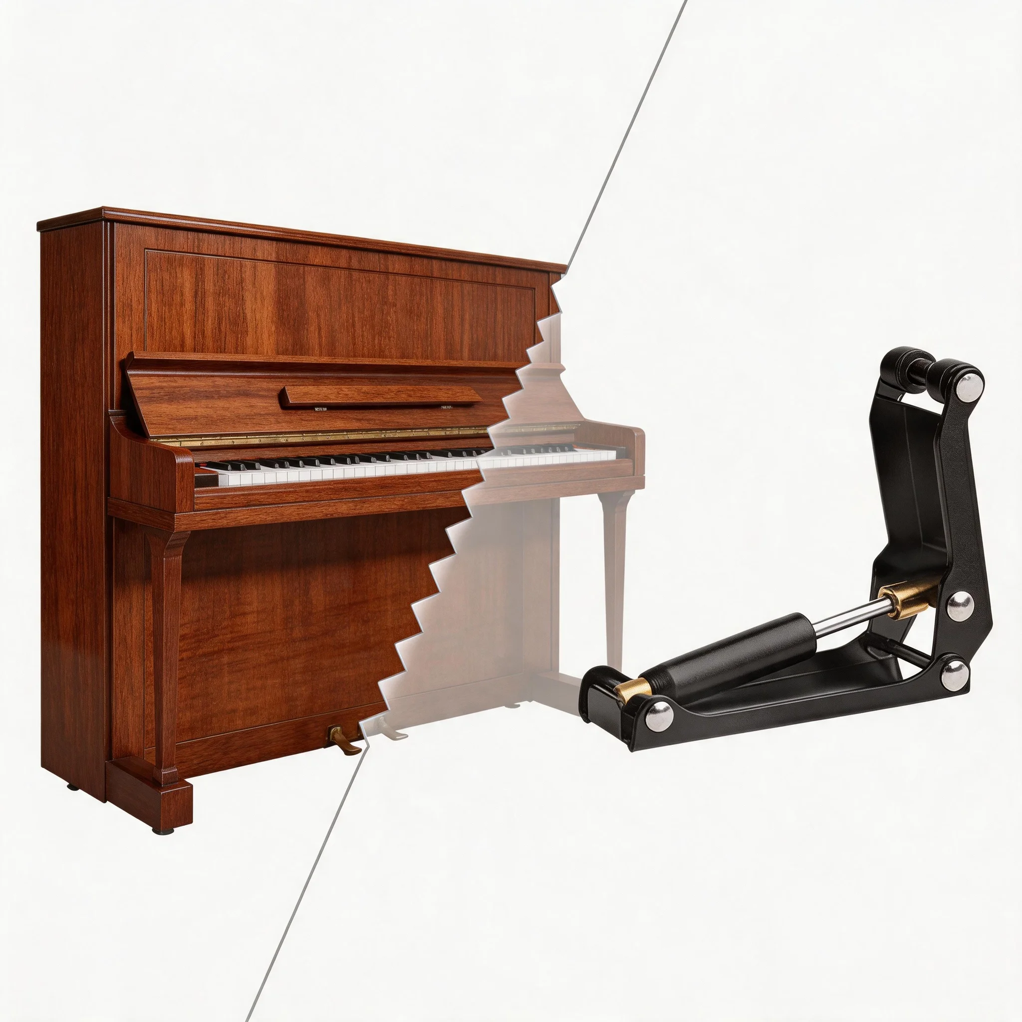 Finger Protection Piano Accessory Vertical External Hydraulic Fallboard Decelerator Slow Closing Gear With Soft Fall Buffer