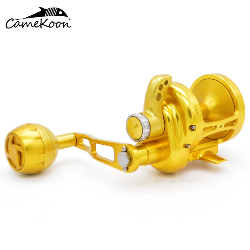 CAMEKOON Ocean Beach Fishing Saltwater 4.9:1 Multiplier Trolling Reel 9+2BBs CNC Machined Aluminum Jigging Coil 4 Size Available