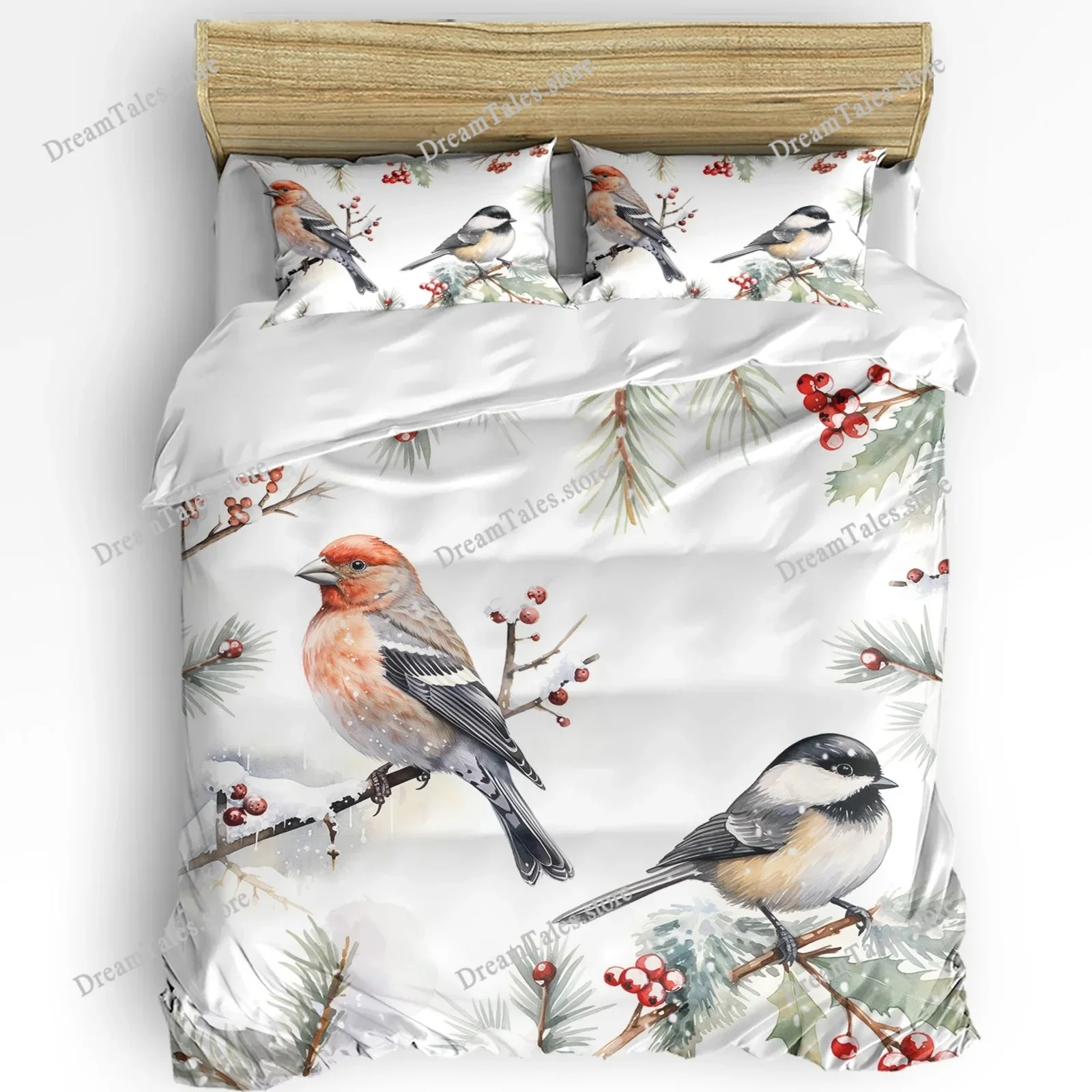 Christmas Santa Claus Snowflakes Pink Stripes 3pcs Bedding Set for Double Bed Home Textile Duvet Cover Quilt Cover Pillowcase