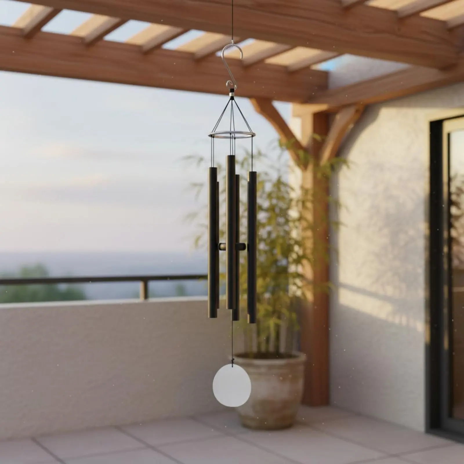 

Japanese Design Wind Tone Tube Weather Resistant Tuned Musical Tone Tube Metal Tube Wind Tone Tube Deep Tone Harmonious Hanging