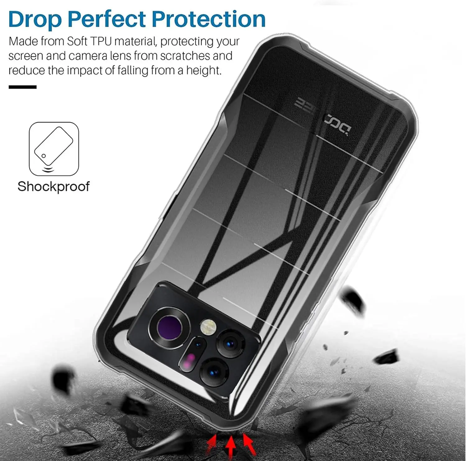 For Doogee V20 Pro V20s Case Ultra Thin Clear Soft TPU Case Cover For Doogee V20 Dual 5G Couqe Funda 6.43 inch