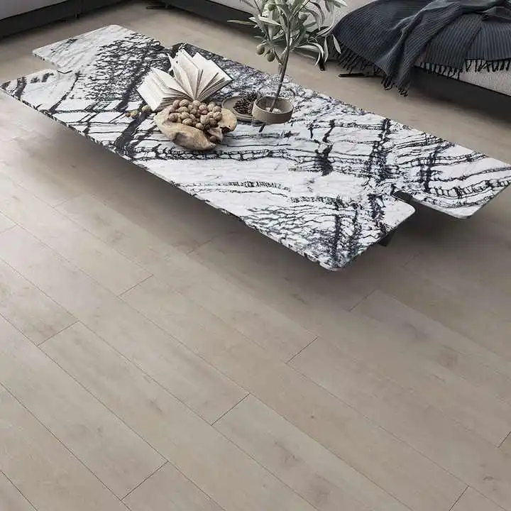 모던 심플리시티 12mm HDF 라미네이트 우드 플로어링 AC4 우드 그레인 클릭 설치 고광택 기술 무광 표면 처리