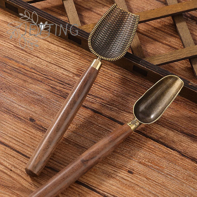 حار 1 قطعة ملعقة شاي الأبنوس ملعقة صغيرة خشب متين الرجعية الإبداعية الشاي مجرفة الشاي KongFu حفل الشاي اكسسوارات هدية