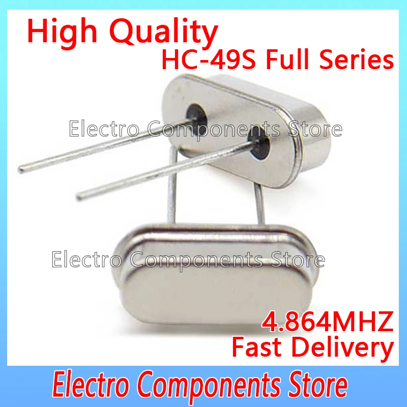 10Pcs/Lot HC-49S Crystal Oscillator 4.864MHZ DIP-2 4.864M Passive Oscillator Quartz Resonator HC-49US 2Pin 49S