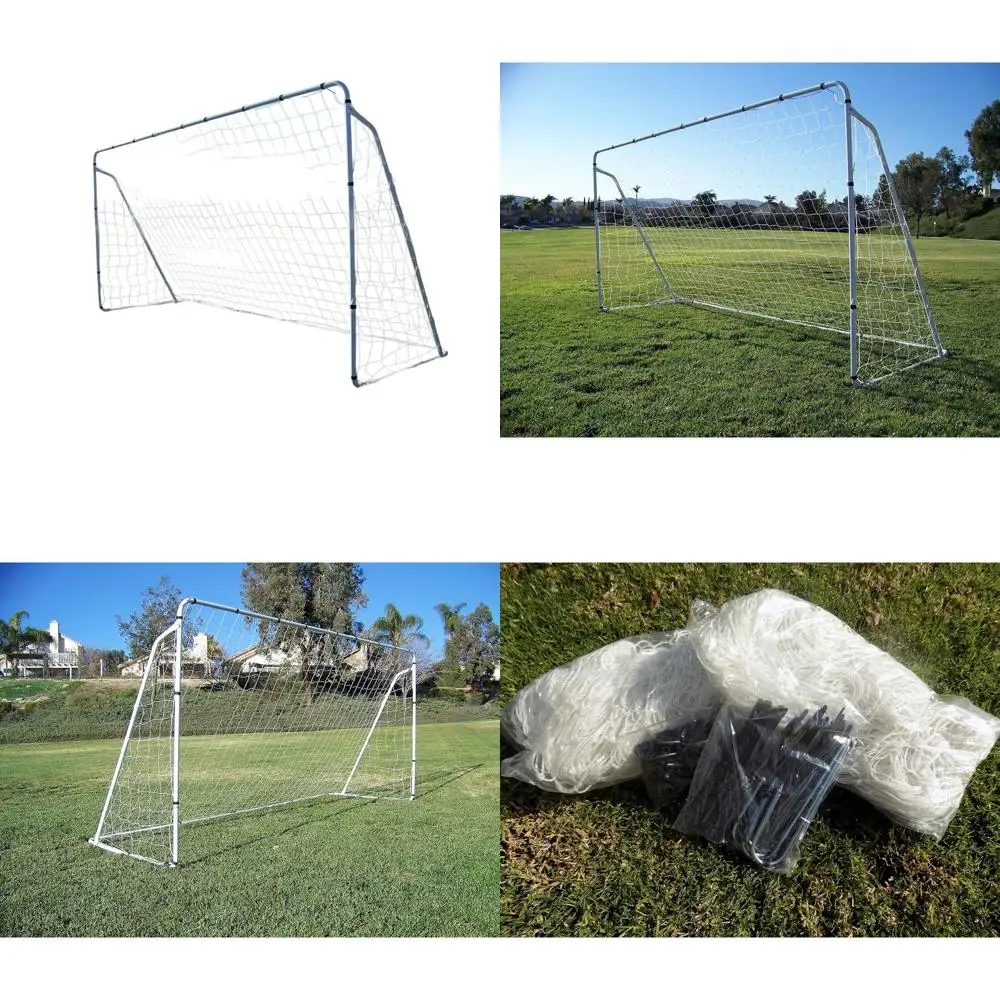 

Portable 12x6 Powder Coated Galvanized Soccer Goal with Net, All-Weather, 1-Year Warranty