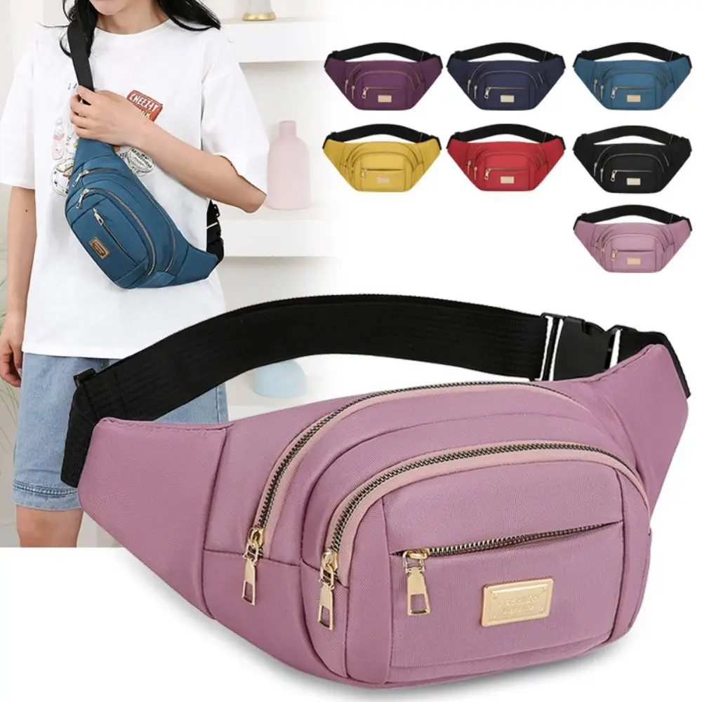 

Casual Oxford Cloth Waist Bag Multifunctional 7 Colors Waist Packs Multi-compartment Purse Women Men Belt Bag Unisex