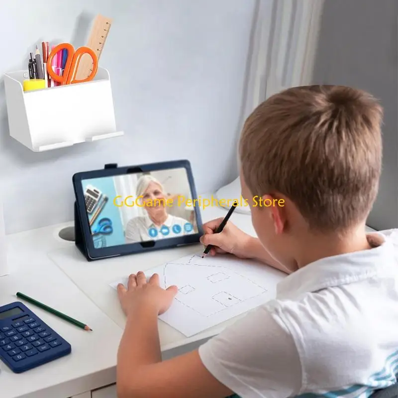 U55B Wall Mount Phone Tablet Holder Storage Shelf For Remote Control And Small Items