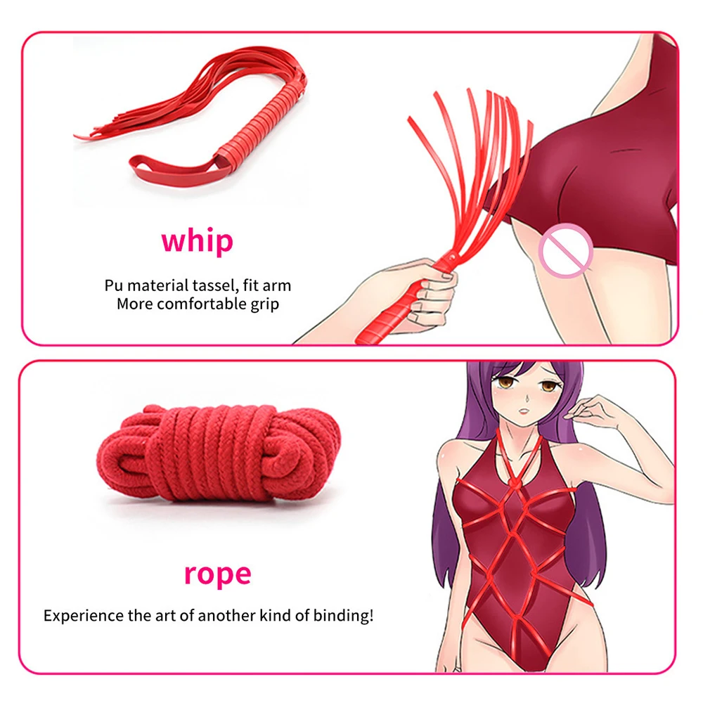 Sex Toys for Women BDSM Bondage Kits Set Bondage dildo Vibrator Sex Erotic game Anal Plug Handcuffs Sex Shop Adult Sexy toys 18