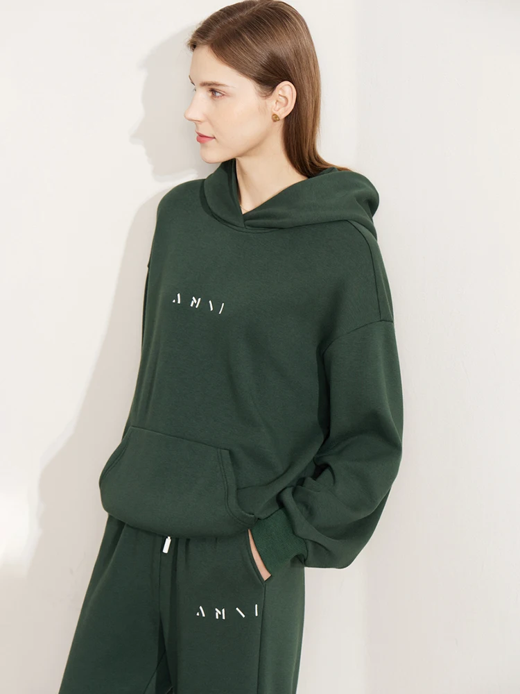 AMII Minimalism Winter Sweatshirt Women 2022 Fashion Hoodies Elegant Sweatshirts High Waist Straight Pants Separately 12241256