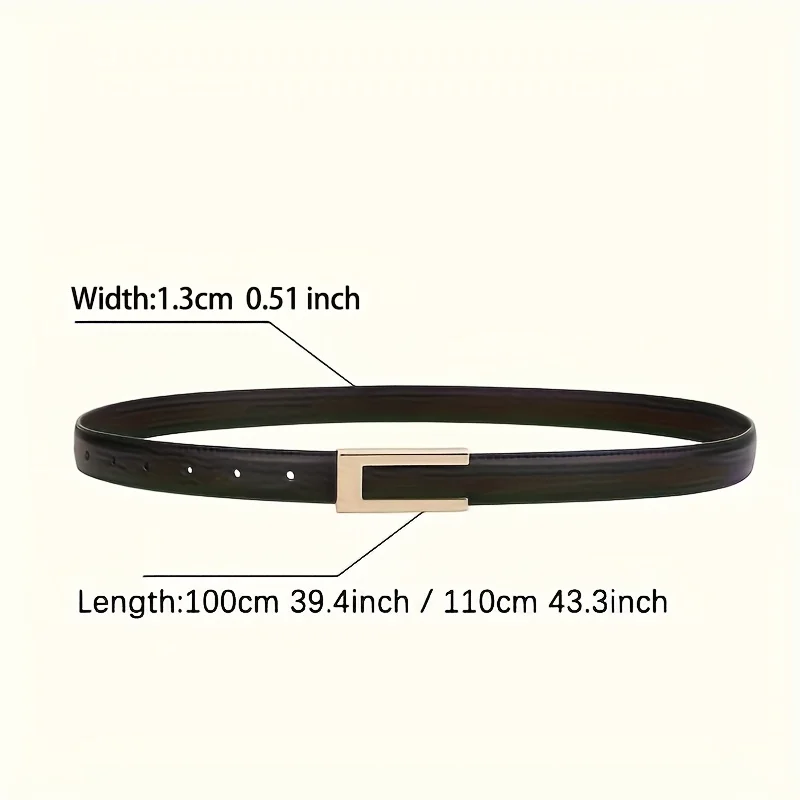 Women's Slimming Belt - Gold Adjustable Alloy Buckle Adjustable Elastic Belt, Simple Dress Belt Suitable for P