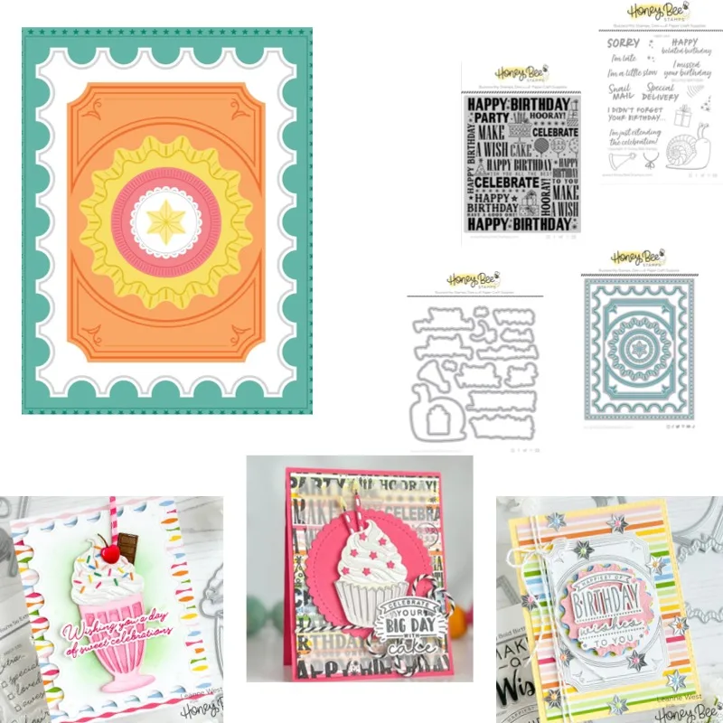 Celebrate Background 3D Rosette Patch Cut Metal Die and Stamps Stencil for Scrap Booking Stencil Album Paper DIY Gift Card Decor