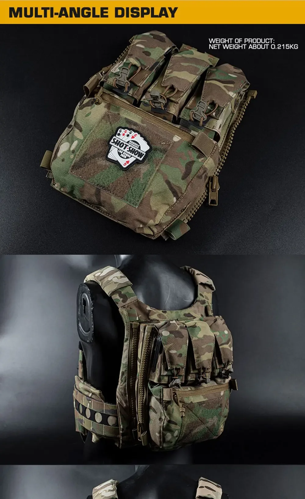 FCPC V5 Plattenträger Jagdweste Assault Back Panel Gear Wasserspeicher Allzweck Multi Fit Erweiterbare Tasche Airsoft-Ausrüstung – Detail 13