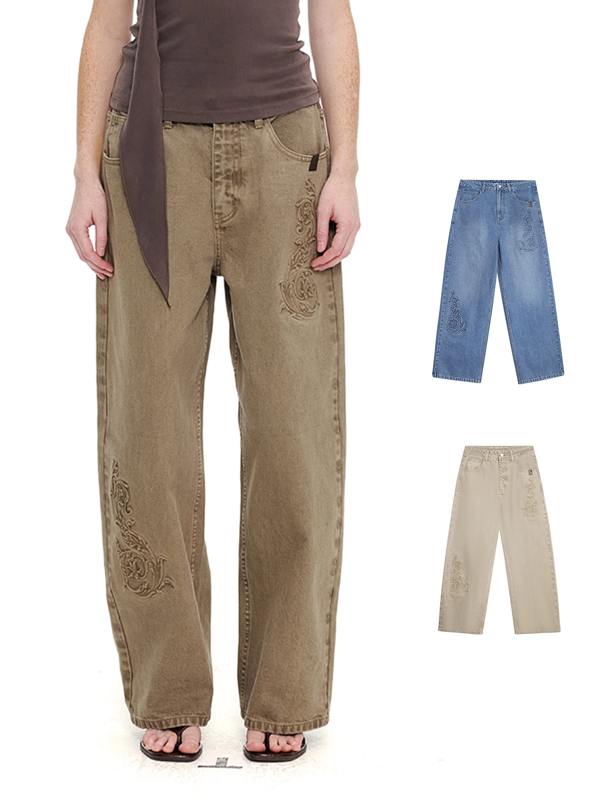 

Джинсы UHOOWU из хлопка со стальным принтом, прямые, с завышенной талией, для женщин, коллекция ранняя осень, GoGoBuyer