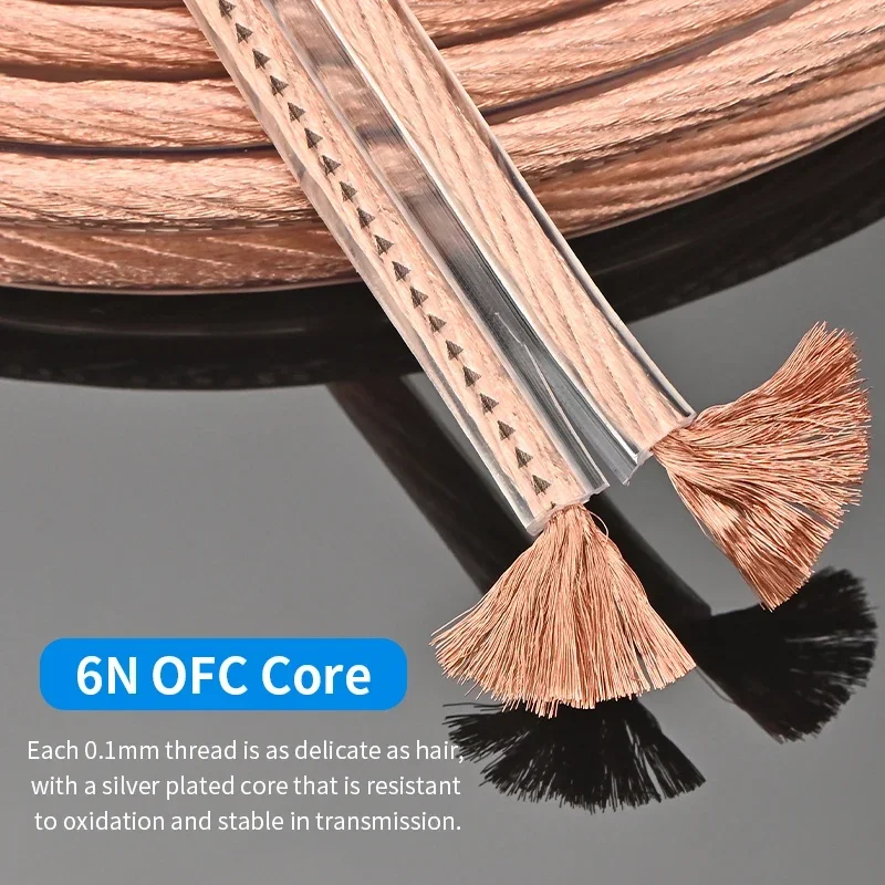 6N OFC DIY HiFi Speaker Cable Home Theater CD Amplifier Bulk Audio Line Loudspeaker Wire Horn Cables