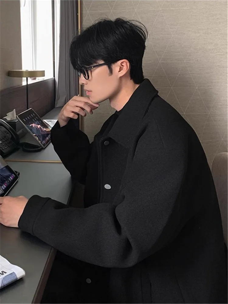 

Мужское пальто из шерстяной смеси, вязаное, с вышивкой и декоративной отделкой, стильное