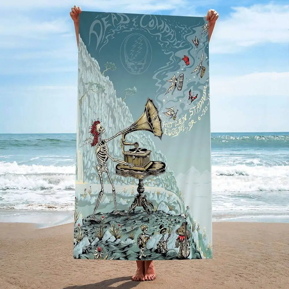 Band G-Grateful D-Dead Anime Beach Swimming Towel Soft Absorbent Washcloth Children's Gifts for Kids Travel Camping Gym