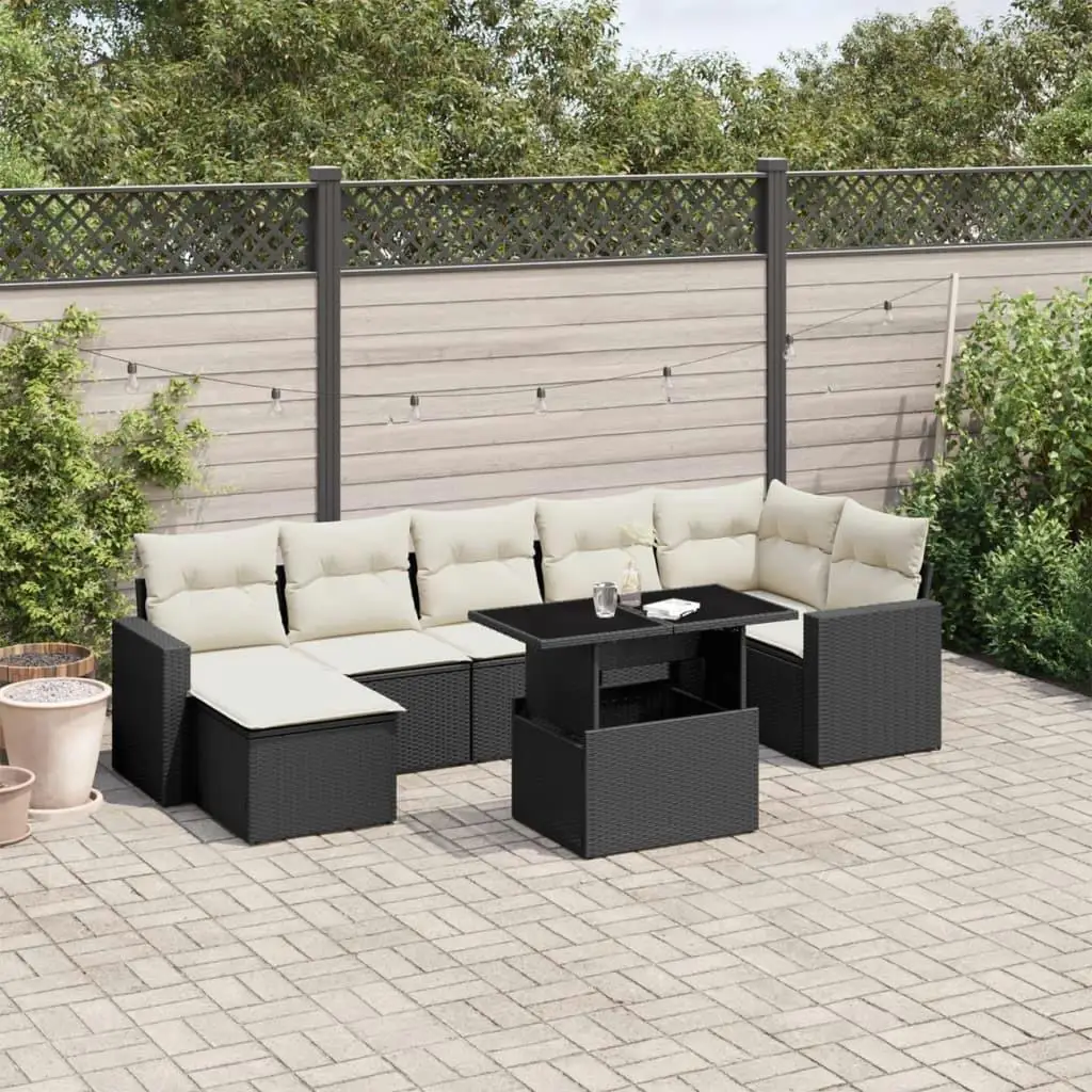 

Elegant Black and Cream White Garden Sofa Set Outdoor Lounge Furniture Stylish Seating for Patio Balcony and Garden Spaces