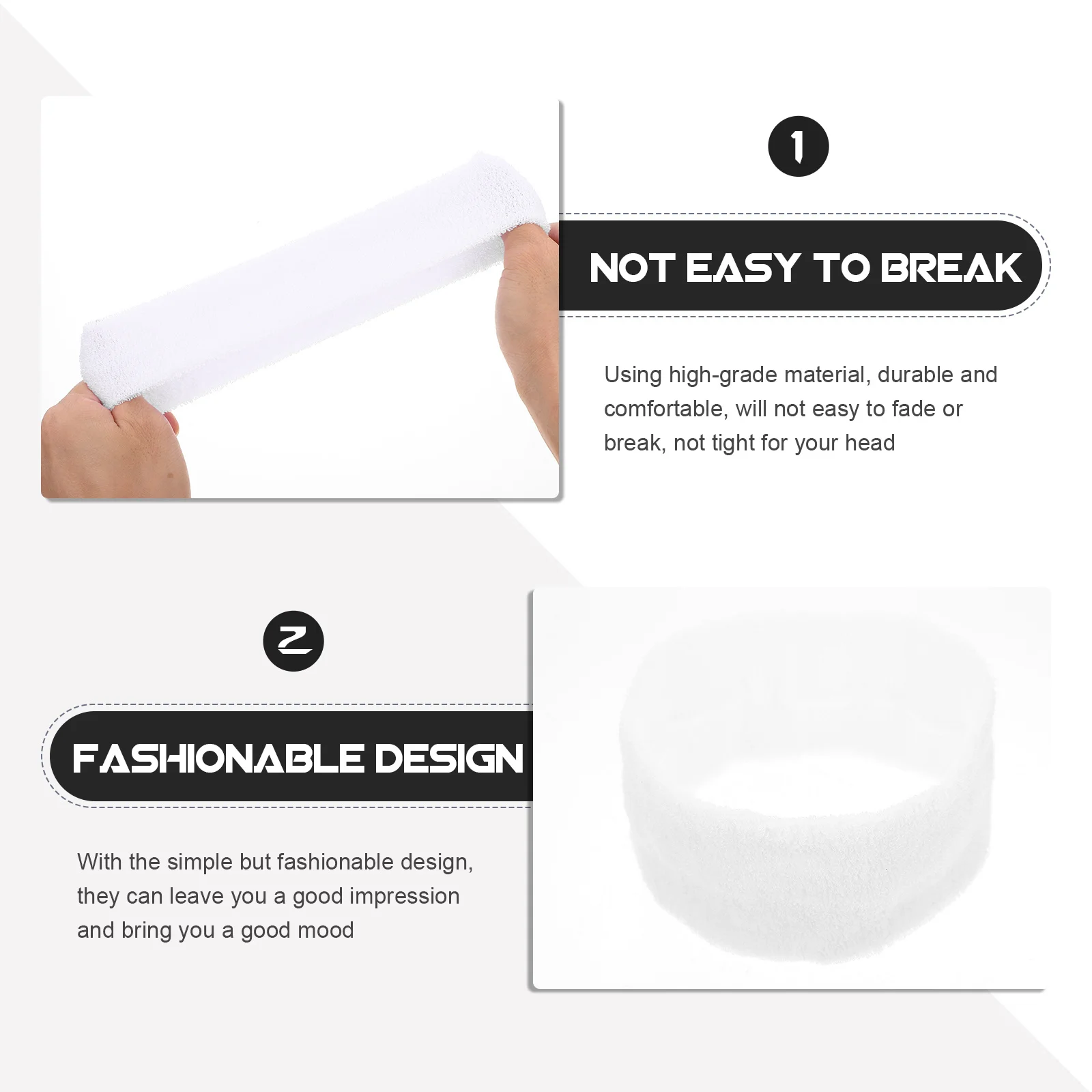 

5Pcs Stylish Sweat Proof Headbands High Performance Moisture Wicking for Yoga Running Workout Comfortable Non Tight Fit