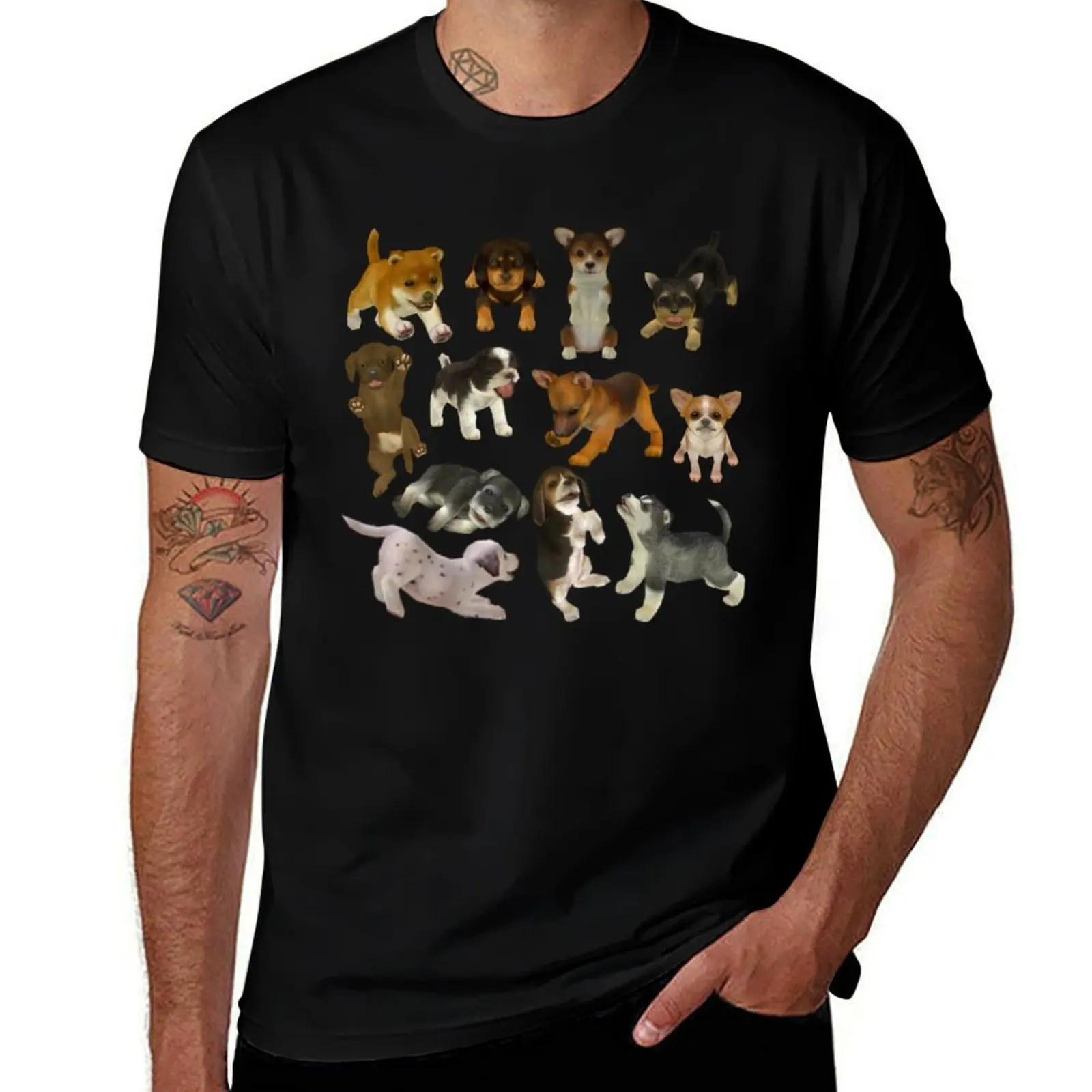 

nintendogs pups! T-Shirt Fashion Letter Print T-Shirt