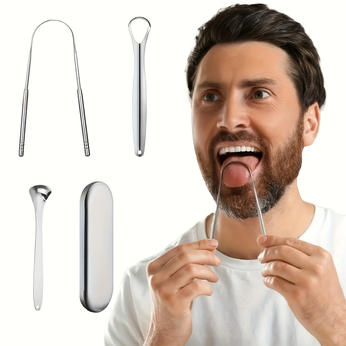 1/3 stücke Edelstahl Zunge Schaber Oral Zunge Reiniger Pinsel Zunge Zahnbürste Oral Hygiene Hohe Qualität Zunge Schaber