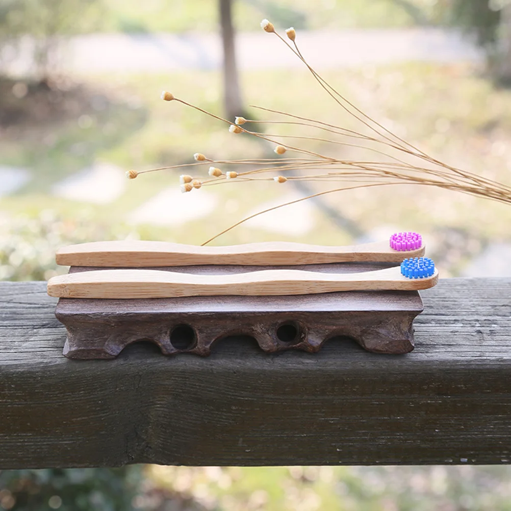 

4pcs Bamboo Toothbrush Coated Tongue Cleaner For Deep Oral Care Ultrathin Soft Bristle Ergonomic Anti-Slip Handle