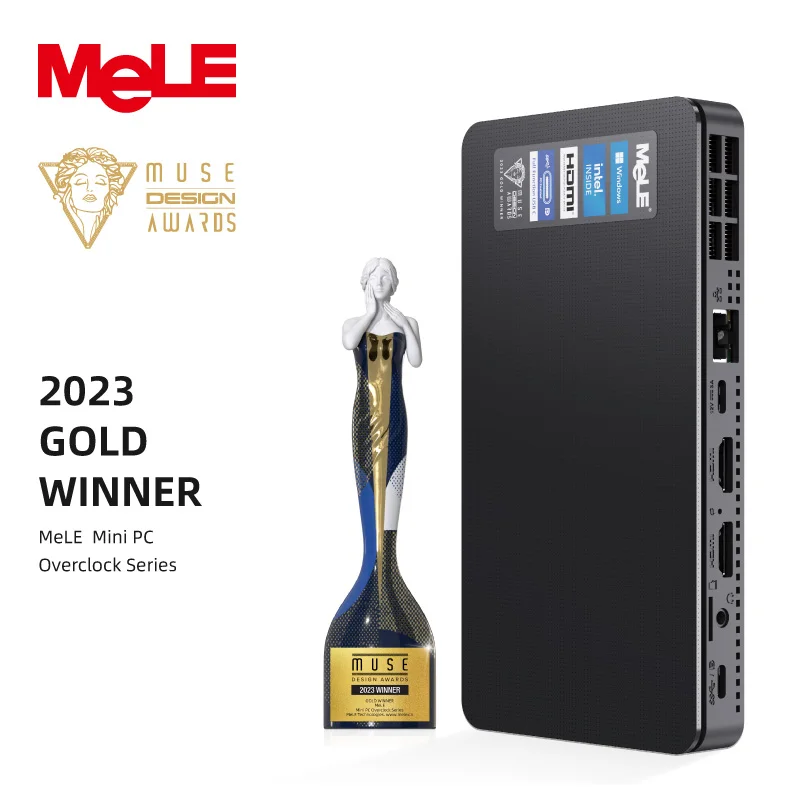 MeLE Ultra Thin Mini PC With Fan N95 16GB 512GB Windows11 Industrial Computer WiFi6 Dual HDMI Type Display USB-C Overclock4C