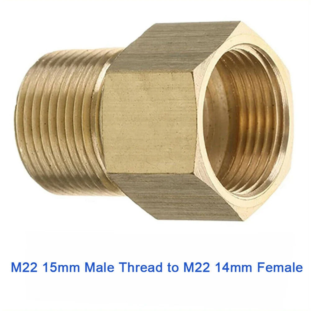 Pressure Washer Adapter Metric Adapter 4500 PSI Accessories Brass M22 14mm Female M22 15mm Male Thread To Durable